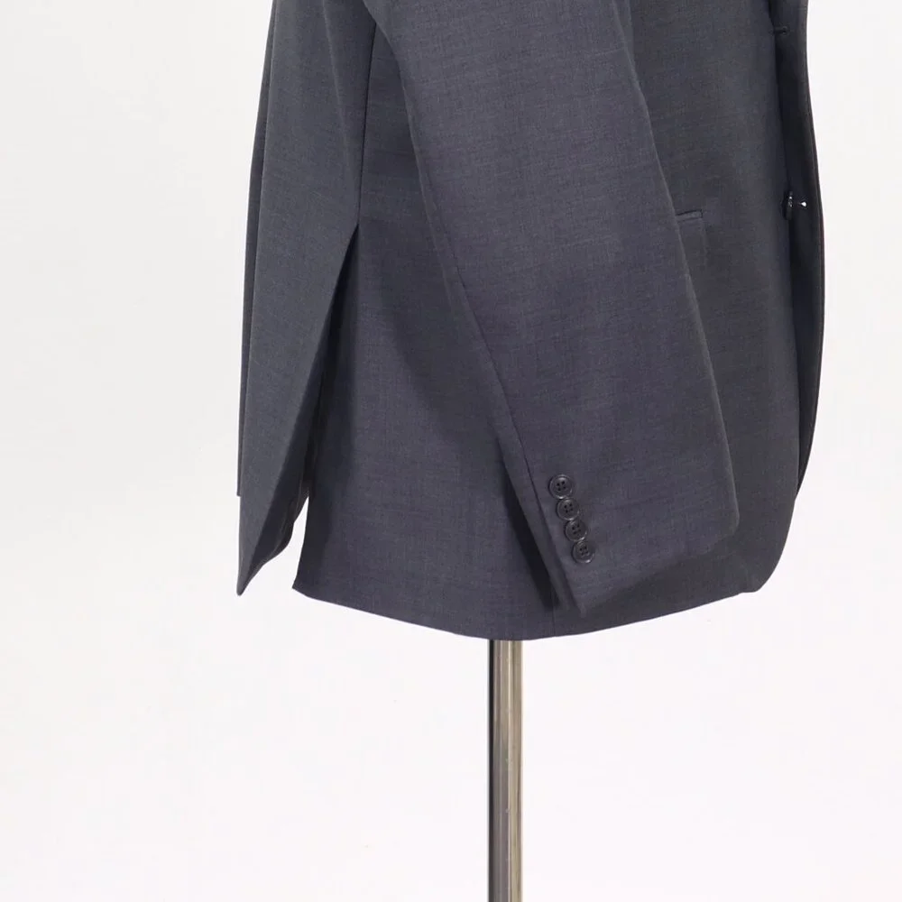 Joseph Abboud Union Made 46R Gray Blazer Sport Coat Jacket 2-Button Solid Y861